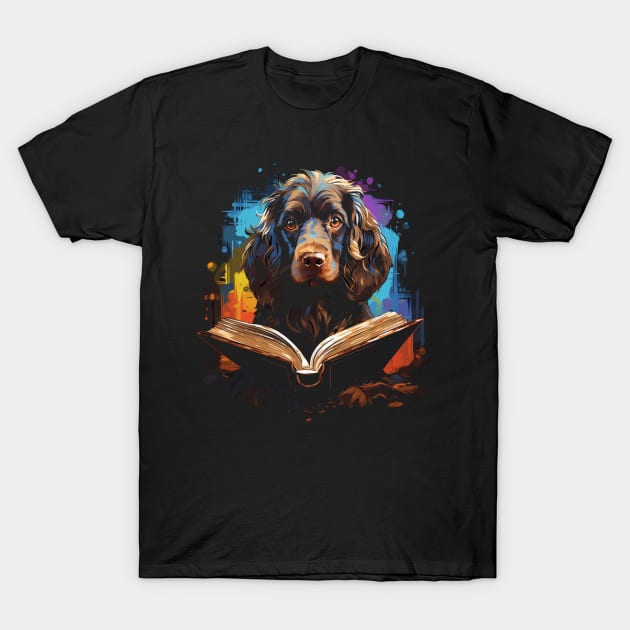 Boykin Spaniel Reads Book T-Shirt by JH Mart